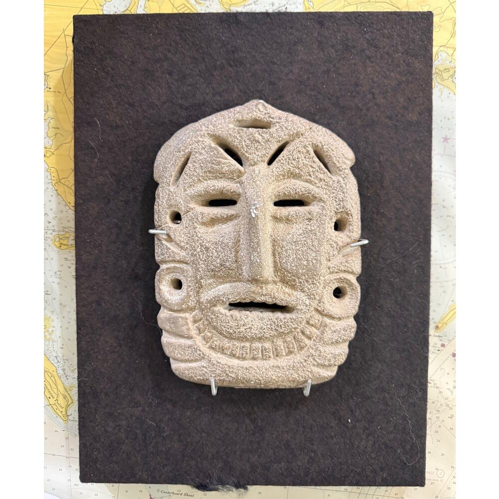 Vintage Museum Quality Reproduction Perforated Mask Guerrero Mexico Folk Stone